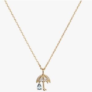 💙▪️Kate Spade▪️ Rain Or Shine Mini Pendant Necklace Umbrella Raindrop Dainty